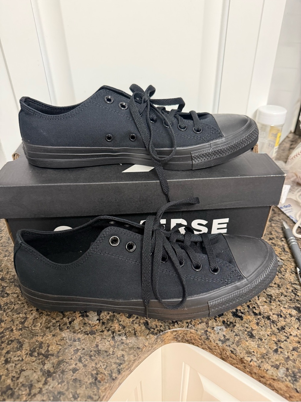 Converse All Star All Black Low Top New In Box Sneakers Men’s 9 Womens 11